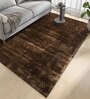 Beige Abstract Viscose 5 ft X 8 ft Hand Tufted Rectangle Carpet