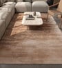 Beige Abstract Viscose 5 ft X 8 ft Hand Tufted Rectangle Carpet