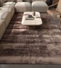 Beige Abstract Viscose 5 ft X 8 ft Hand Tufted Rectangle Carpet