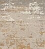 Beige Abstract Wool 4 ft x 6 ft Hand Knotted Carpet