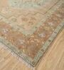 Beige Abstract Wool 6 ft x 9 ft Hand Knotted Carpet