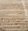 Beige Abstract Wool 6 ft X 9 ft Hand Woven Carpet