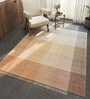 Beige Abstract Wool 6 ft X 9 ft Hand Woven Carpet