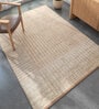 Beige Abstract Wool 6 ft X 9 ft Hand Woven Carpet