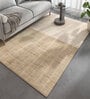 Beige Abstract Wool 6 ft X 9 ft Hand Woven Carpet
