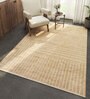 Beige Abstract Wool 6 ft X 9 ft Hand Woven Carpet