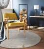 Beige Abstract Wool and Cotton 3 ft x 3 ft Hand tufted Round Carpet
