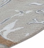 Beige Abstract Wool and Cotton 3 ft x 3 ft Hand tufted Round Carpet