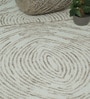 Beige Abstract Wool And Cotton 8 X 5 Feet Hand Tufted Carpet