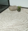 Beige Abstract Wool And Cotton 8 X 5 Feet Hand Tufted Carpet