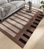 Beige Abstract Wool and Viscose 4 ft X 6 ft Hand Tufted Rectangle Carpet