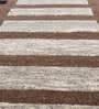 Beige Abstract Wool and Viscose 4 ft X 6 ft Hand Tufted Rectangle Carpet