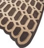 Beige Abstract Wool and Viscose 6 ft X 9 ft Hand Tufted Irregular Carpet