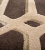 Beige Abstract Wool and Viscose 6 ft X 9 ft Hand Tufted Irregular Carpet