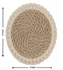 Beige Acacia Wood  (Set of 4) Jute Coaster