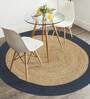 Multicolor Geometric Jute 3 ft x 3 ft Hand Woven Round Carpet