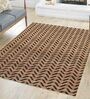 Beige and Black Oryol Geometric Jute 5ft x 8ft Hand Woven Carpet