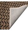 Beige and Black Oryol Geometric Jute 5ft x 8ft Hand Woven Carpet