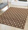 Beige and Black Podolsk Geometric Jute 5ft x 8ft Hand Woven Carpet