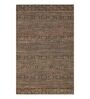 Beige and Black Saransk Geometric Jute 5ft x 8ft Hand Woven Carpet