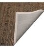 Beige and Black Saransk Geometric Jute 5ft x 8ft Hand Woven Carpet