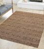 Beige and Black Saransk Geometric Jute 5ft x 8ft Hand Woven Carpet