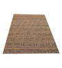 Beige and Black Saransk Geometric Jute 5ft x 8ft Hand Woven Carpet