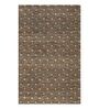 Beige and Black Surgut Geometric Jute 5ft x 8ft Hand Woven Carpet