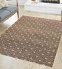 Beige and Black Surgut Geometric Jute 5ft x 8ft Hand Woven Carpet