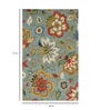 Blue Wool Floral 4  x 6  Feet Hand Tufted Carpet