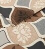 Beige and Brown Abstract 210 TC Cotton Queen Sized 1 Double Bedsheet 2 Pillow Covers