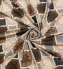 Beige and Brown Abstract 210 TC Cotton Queen Sized 1 Double Bedsheet 2 Pillow Covers