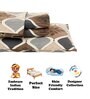 Beige and Brown Abstract 210 TC Cotton Queen Sized 1 Double Bedsheet 2 Pillow Covers