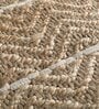 Beige Striped Jute 5 ft X 3 ft Flat Weave Carpet