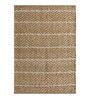 Beige Striped Jute 5 ft X 3 ft Flat Weave Carpet