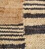 Beige Striped Jute 8 ft X 10 ft Hand Woven Carpet