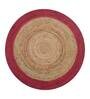 Multicolor Geometric Jute 3 ft x 3 ft Hand Tufted Round Carpet