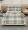 Beige and Grey 100% COTTON Solid 105 GSM Double Bed Comforter
