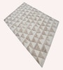 Beige And Ivory Geometric Wool And Cotton 8 X 5 Feet Hand Tufted Carpet