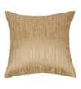 Beige and Light Beige Polyester Jacquard 16x16 inches Cushion Cover Set of 5