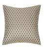 Beige and Off White Polyester Jacquard 16x16 inches Cushion Cover Set of 2
