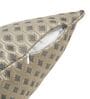 Beige and Off White Polyester Jacquard 16x16 inches Cushion Cover Set of 2