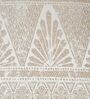 Beige and Off White Polyester Jacquard 16x16 inches Cushion Cover Set of 2