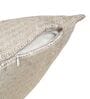 Beige and Off White Polyester Jacquard 16x16 inches Cushion Cover Set of 2