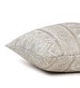 Beige and Off White Polyester Jacquard 16x16 inches Cushion Cover Set of 2