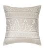Beige and Off White Polyester Jacquard 16x16 inches Cushion Cover Set of 2