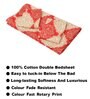 Beige and Red Abstract 210 TC Cotton Queen Sized 1 Double Bedsheet 2 Pillow Covers