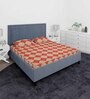 Beige and Red Abstract 210 TC Cotton Queen Sized 1 Double Bedsheet 2 Pillow Covers
