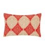 Beige and Red Abstract 210 TC Cotton Queen Sized 1 Double Bedsheet 2 Pillow Covers