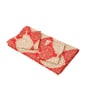 Beige and Red Abstract 210 TC Cotton Queen Sized 1 Double Bedsheet 2 Pillow Covers